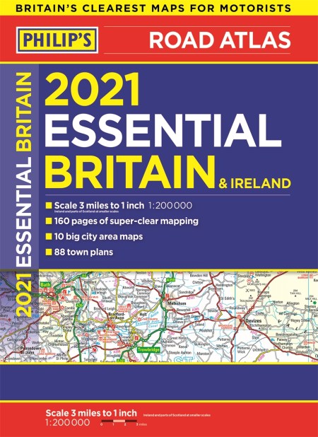 2021 Philip’s Essential Road Atlas Britain and Ireland