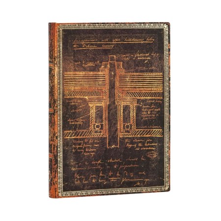 Tesla, Sketch of a Turbine (Embellished Manuscripts Collection) Midi Lined Softcover Flexi Journal