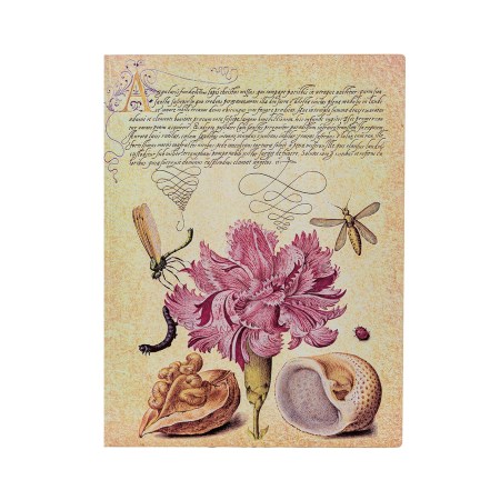 Pink Carnation (Mira Botanica) Ultra Lined Softcover Flexi Journal (Elastic Band Closure)