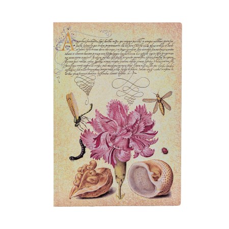 Pink Carnation (Mira Botanica) Midi Unlined Softcover Flexi Journal (Elastic Band Closure)