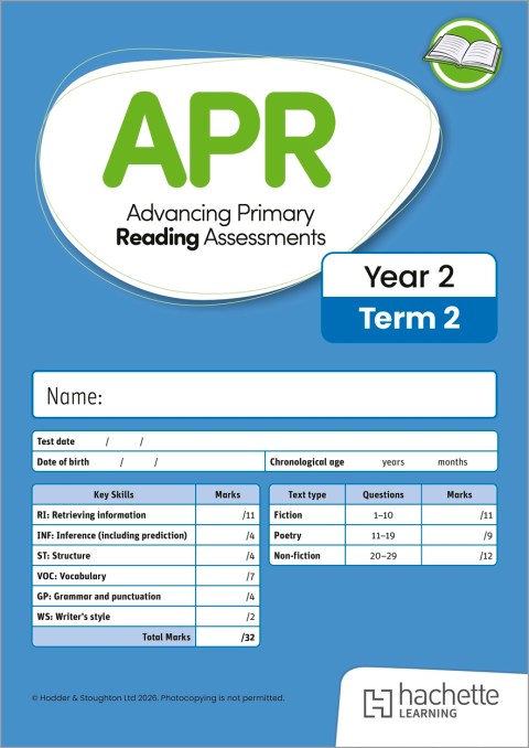 Advancing Primary Reading Assessments, Year 2 Term 2, 10pk