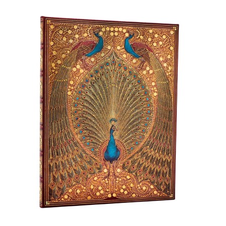 Hafiz’s Peacocks (Sangorski & Sutcliffe) Ultra Lined Hardcover Journal (Elastic Band Closure)